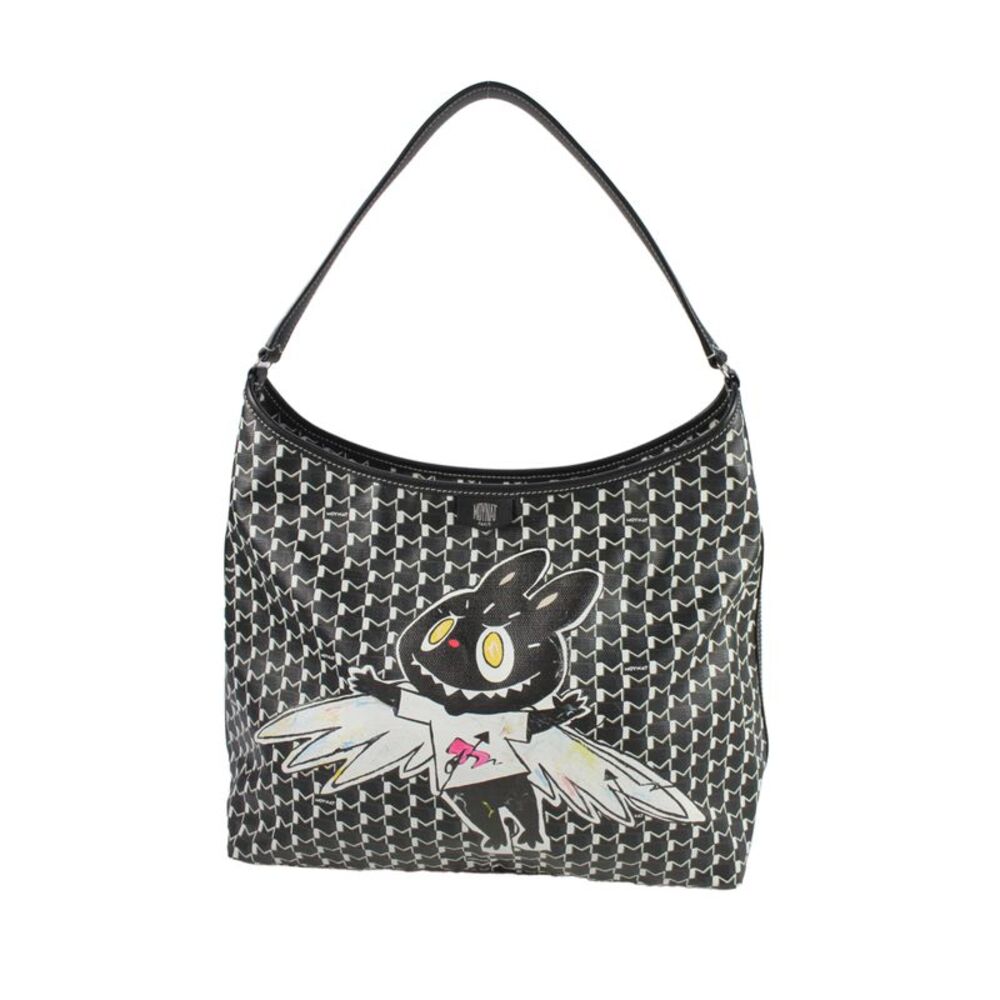 Moynat x  Kasing Womens Monogram Lung Collection Labubu Hobo Handbag Black